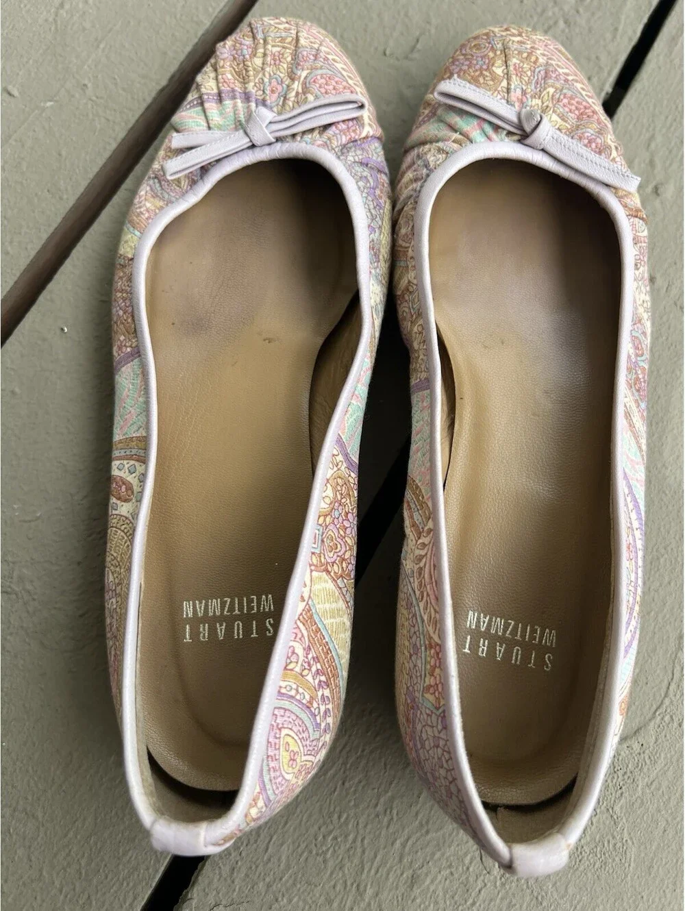 Stuart Weitzman Women's Shoes Paisley Pastel Slip On Flats Size 7.5M